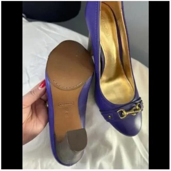 🍍Coach Desaree Purple Block Heel Pumps - Picture 5 of 7